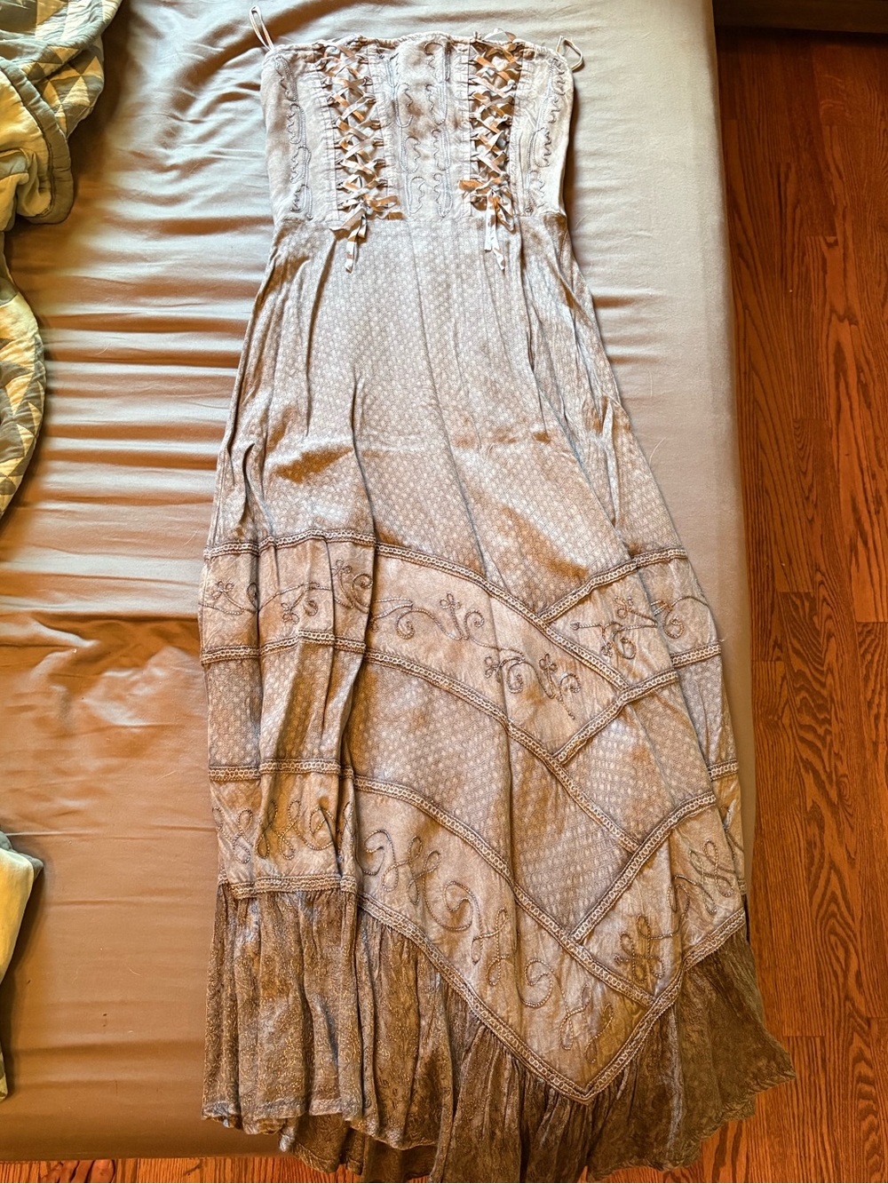 UO Grey Strapless Faerie dress